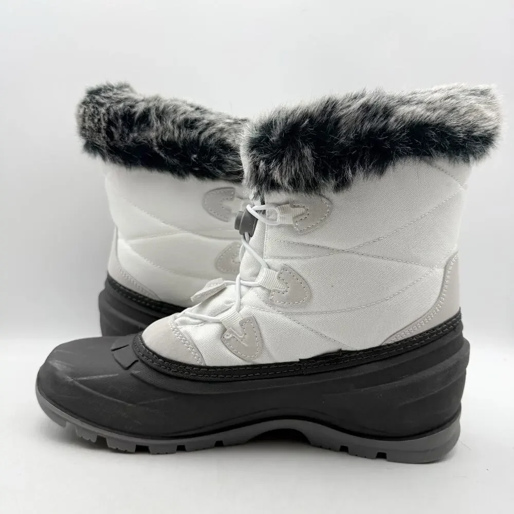 Kamik Womens Momentum L2 Winter Boots Size 10 White Waterproof Insulated EUC